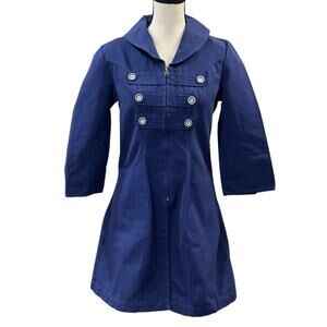 Tullette Women's Blue Military Coat Size M